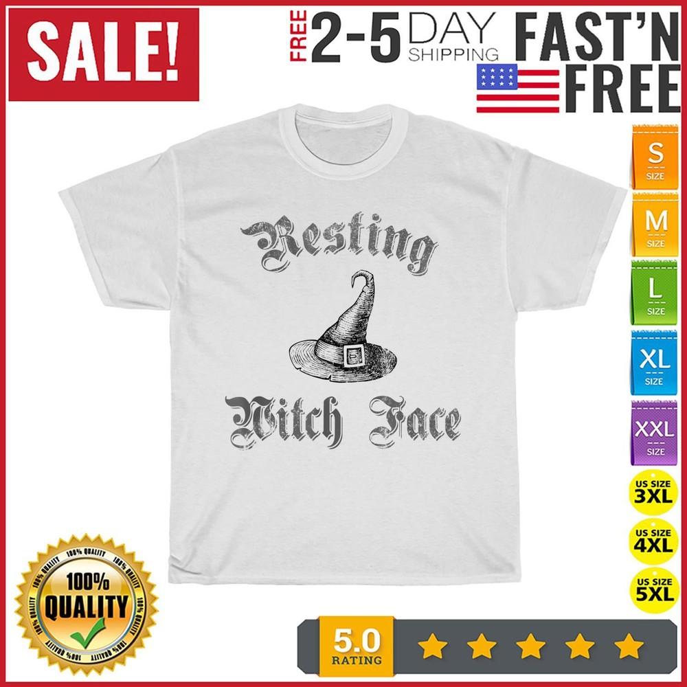 

Resting Witch Face Halloween Vintage T Shirt Men Fashion 2023 Women T Shirt NEW XL