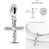 Charms Plata De Ley 925 copper Original Devil's Eye Perfume Bottle Bow Silicone Spacer Beads Women Bracelet DIY Zircon Pendants