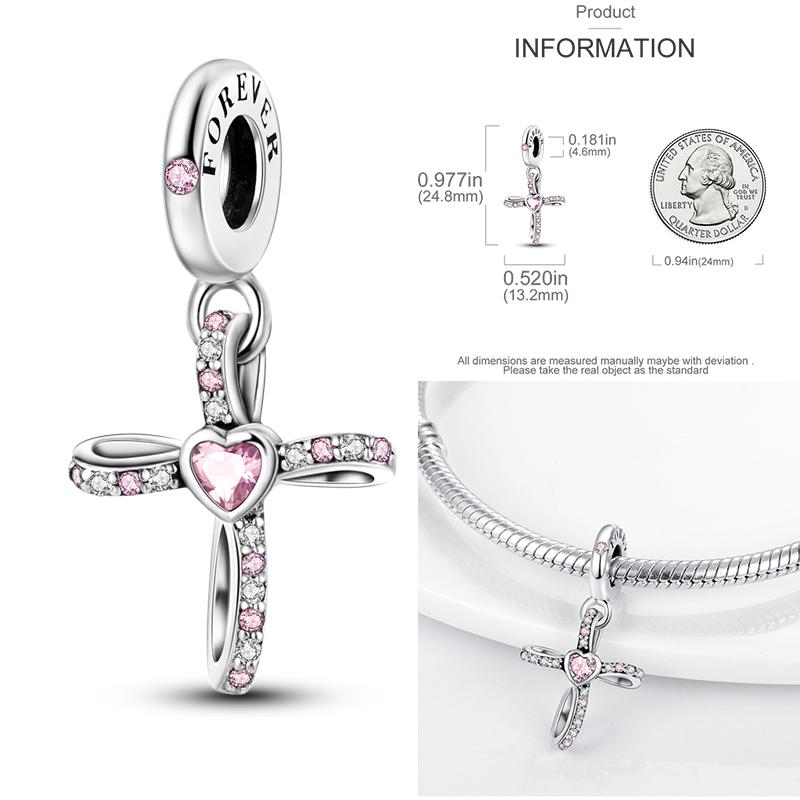 Charms Plata De Ley 925 copper Original Devil's Eye Perfume Bottle Bow Silicone Spacer Beads Women Bracelet DIY Zircon Pendants