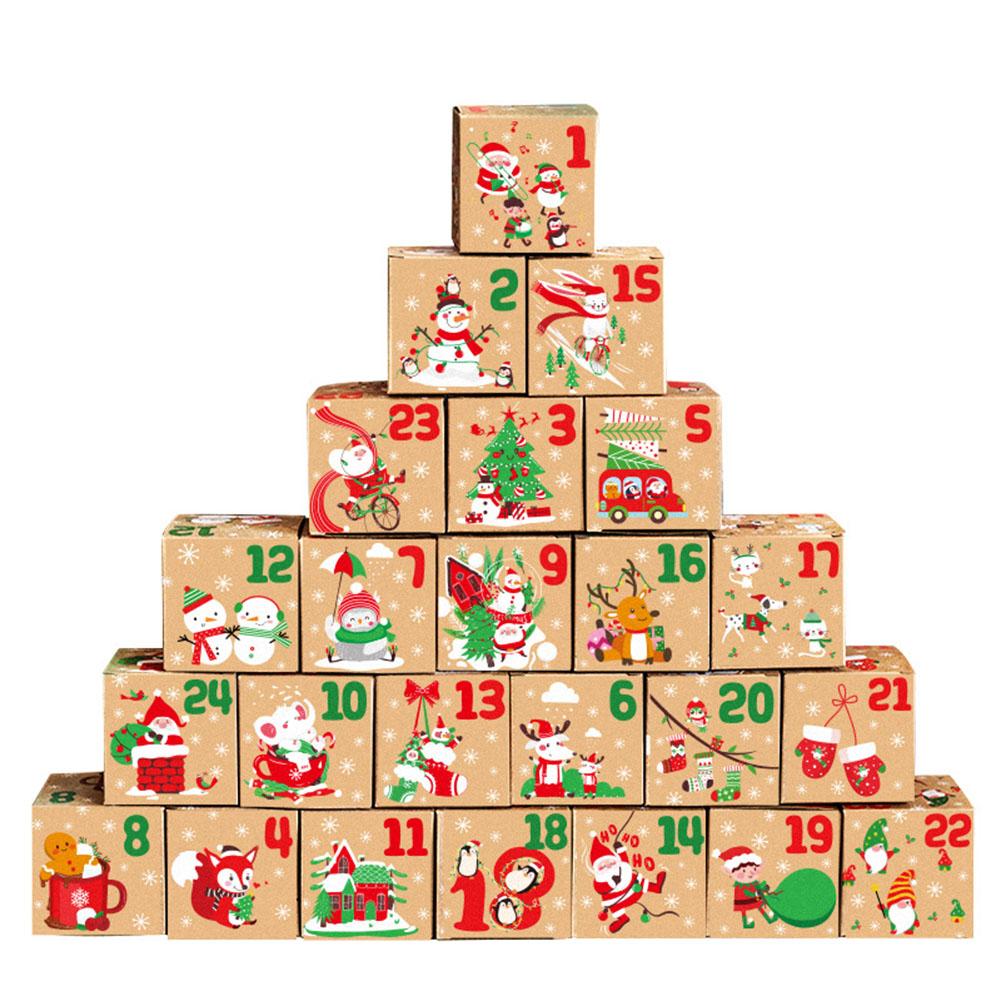 

Christmas Decorations 7*7*7cm Advent Calendar Charming Holiday Decor Creative Storage Solution Easy To Assemble Boxes