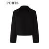 PORTS Women's Black Mixed Wool Blend Short Coat