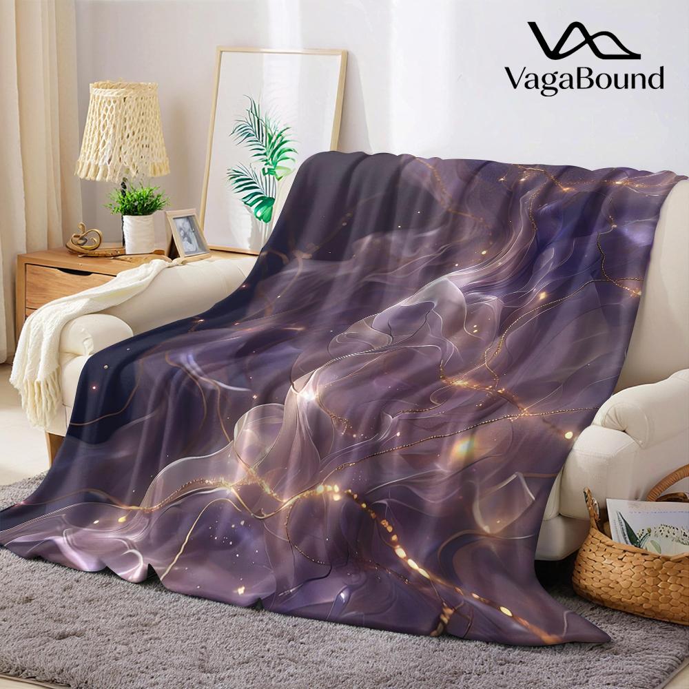 Lavender Star Veil Flannel Blanket Warm Soft Halloween Christmas Couch Warm Cozy Decorative Decor Gift for All Season