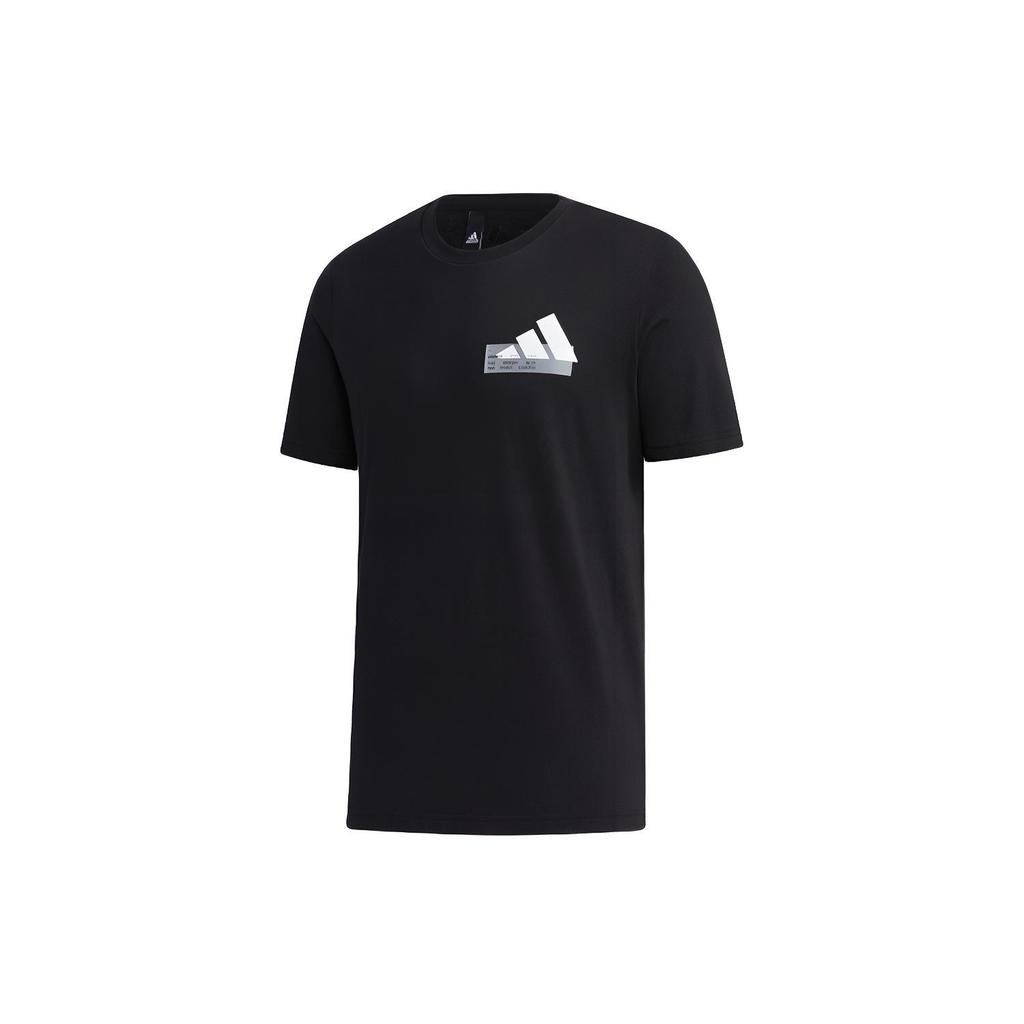 Adidas T Shirts Men's Black Crew Neck Moderate Straight Fit GH4419