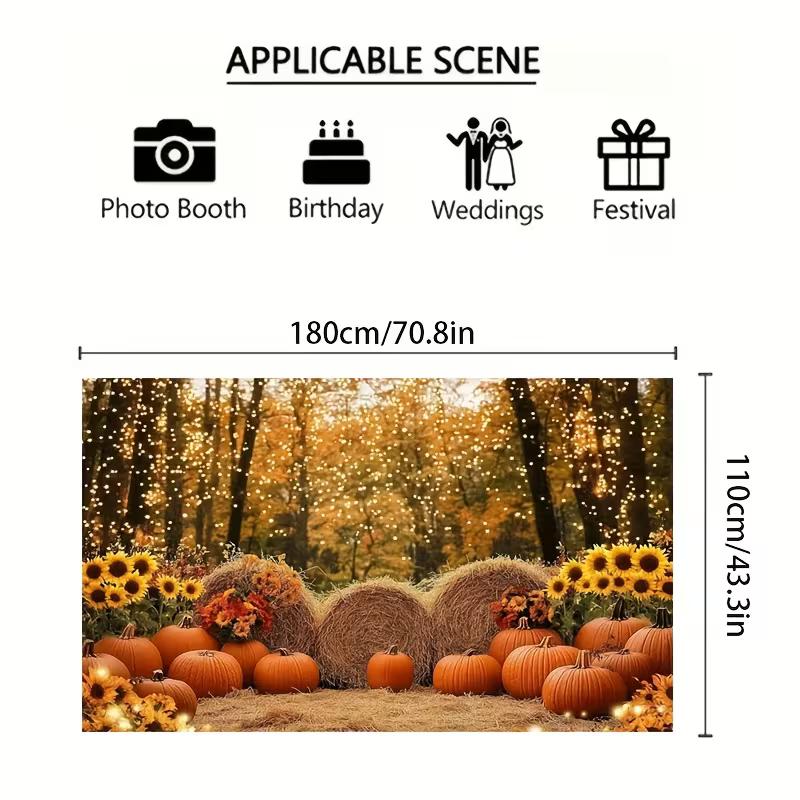 2D Pumpkin Hay Bale Background for Family Photoshoot and Parties