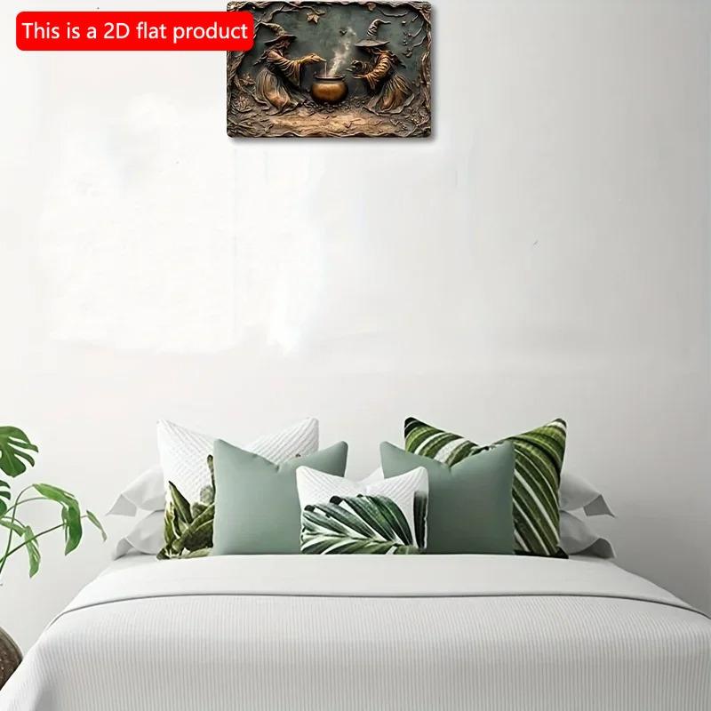 2D Flat Wooden Sign 30*20cm Vintage Witch Alchemy Square Wooden Decorative Sign, Perfect for Bar, Restaurant, Living Room Decor & More, Decorative