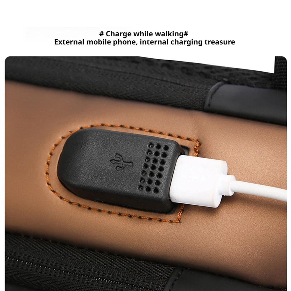 Fashion Business Men's Crossbody Bag Anti Theft Chest Bag Shoulder Bags USB Charging Travel Shoulder Bag for Man