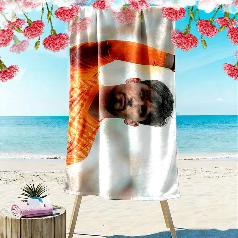 Gregor Kobel Print Beach Towel, Large Soft Quick Dry Towel for Beach Camping Swimming