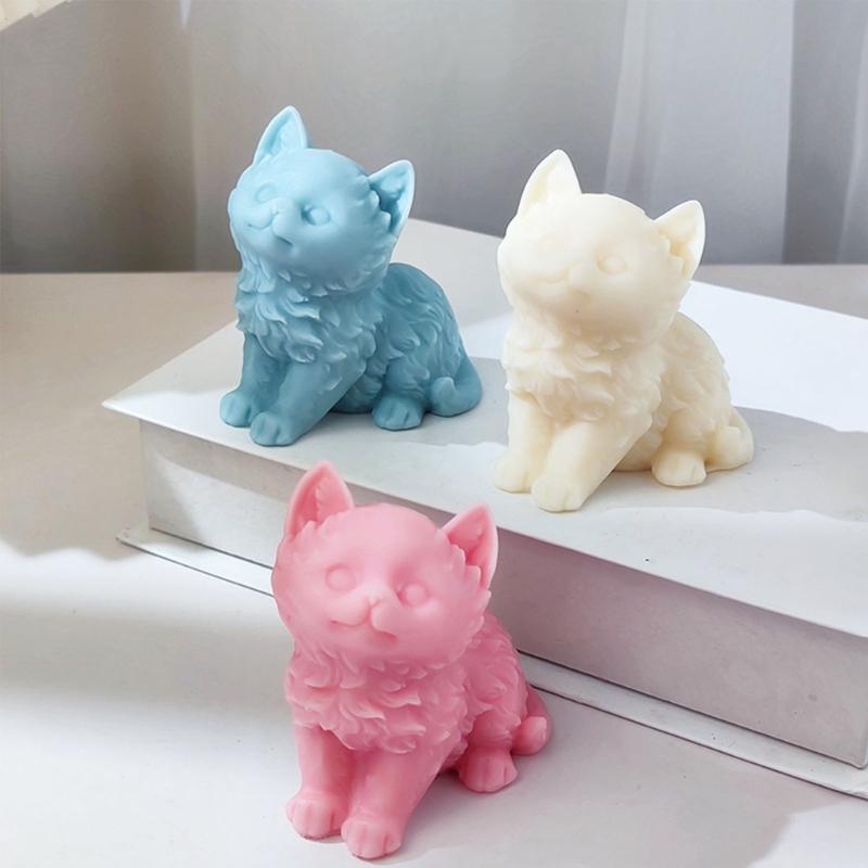 Cat Shape Silicone Mold Candle Resin Making Tool DIY Candle Moulds Ornaments Hand-made Home Decorations Supplies