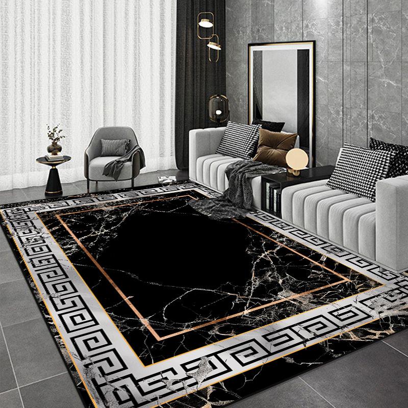 Black Chinese Style Carpets for Living Room Home Abstract Bedroom Decoration Luxury Large Area Rug Sofa Table Non-slip Floor Mat