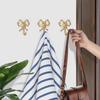 Bow Hook for Wall Decorative Bowknot Hook Gold Coat Hooks Wall Peg Hook Bow Hanging Hook Towel Hook Brass Bow Hook for Home (2.63X2.52X0.59in,Gold)