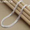 URMYLADY 925 Sterling Silver 6mm Side Chain 16/18/20/22/24 Inch Necklace For Woman Jewelry