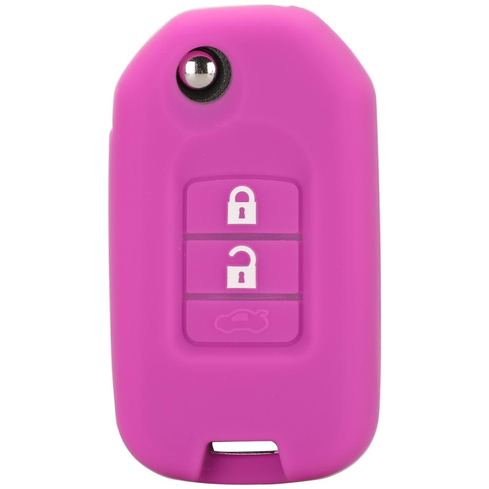 Jingyuqin Capa Chave Remota de Carro silicone Para Honda FIT XRV VEZEL CITY JAZZ CIVIC HRV 2/3 Botões Capa Chave Dobrável Fob Upgrad