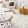 3D Jacquard Sofa Mat Quilted Technology Fixed Anti Slip Backrest Pad Dust Proof Sofa Armrest Cover Cloth Skin-friendly Soft Machine Washable Slipcover