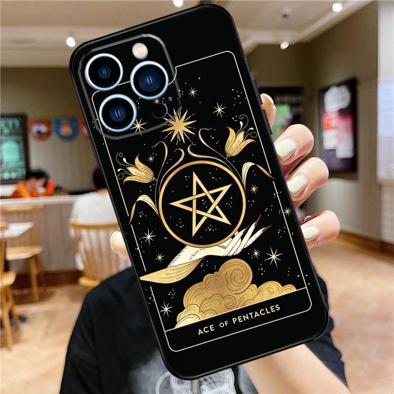 Witches moon Tarot Mystery totem Phone Case For iPhone 11 12 13 14 16 15 Pro Max Mini XS X XR 7 8 Plus Soft Cover Shell