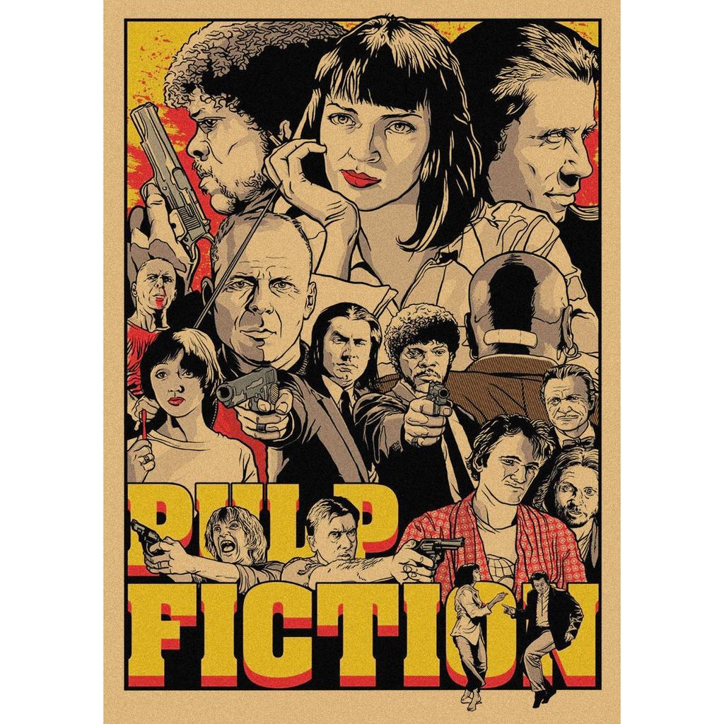 Pulp Fiction Retro Kraft Paper Poster - Classic Bar Wall Decoration