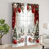 Christmas Snow Scene Forest Scene Printed Curtains, Pole Bag Curtains, Home Decoration, Room Decoration