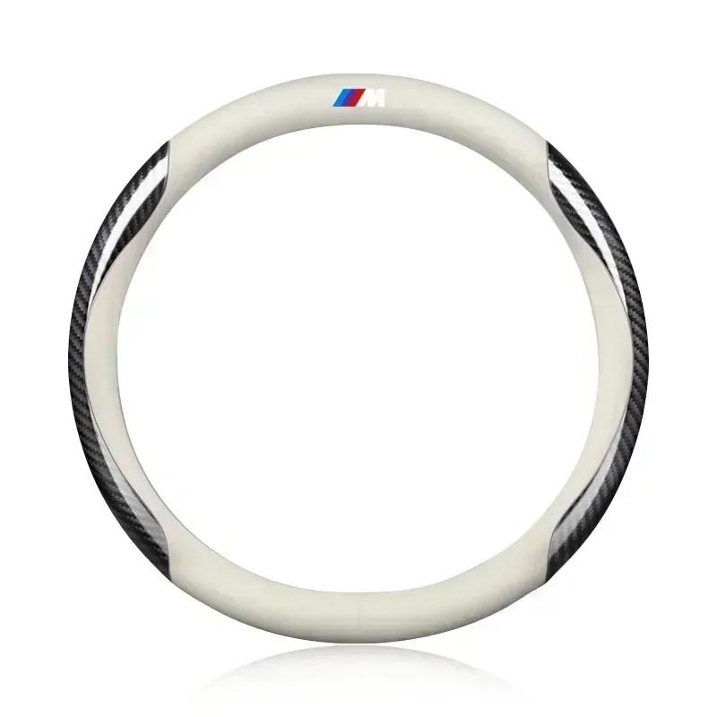 Leather Carbon Fiber Car Steering Wheel Cover Car Goods For BMW X5 X1 X3 X6 1 3 5 6 7 GT Series E84 E83 E70 F15 E71 F16 E87 F20