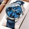JINSHIDUN Multi-functional Hollow Pointer Fashion Small Second Dial Fully Automatic Mechanical High-end Men's Watch