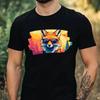Men's T-Shirt Fox with Sunglasses Motif Cotton Size XS To 5XL