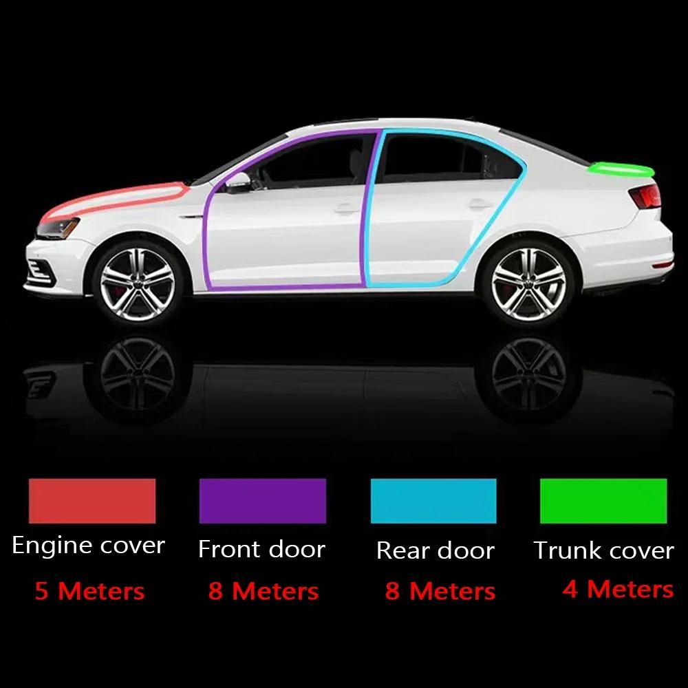 Car Door Seal Strips Sticker Weatherstrip Rubber B Shape Door Seals Sound Insulation Auto Door Sealant Automobiles Accessories