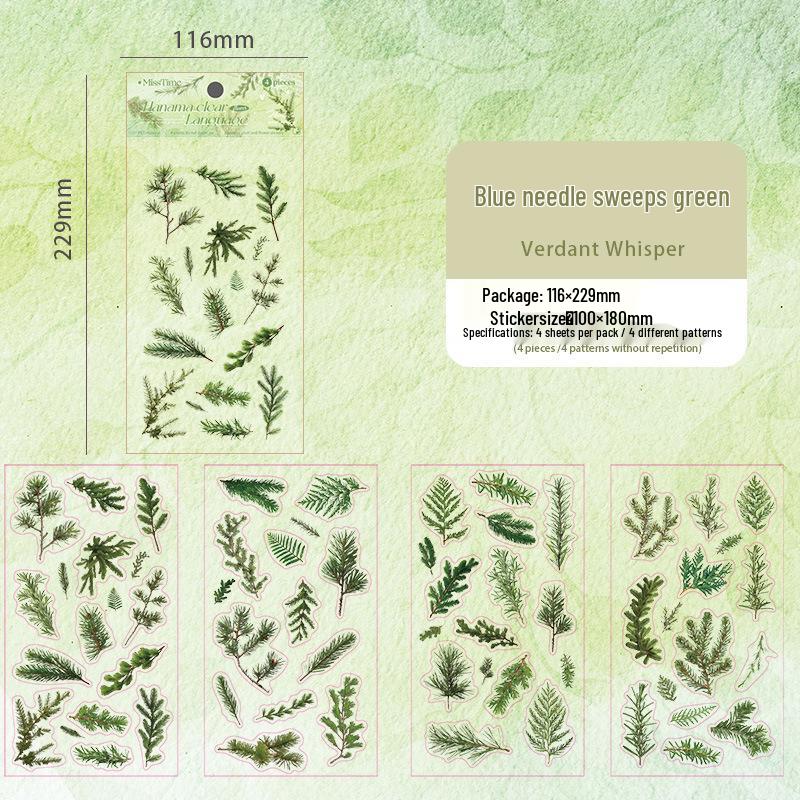 Flower Language Series PET Stickers – 6 Styles for Scrapbooking and Decoration