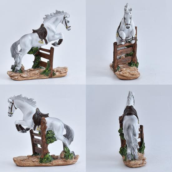 Running Horse Statue Miniature Pony Figurine Resin Simulation Animal Sculpture Home Office Bookshelf Decoration Ornament