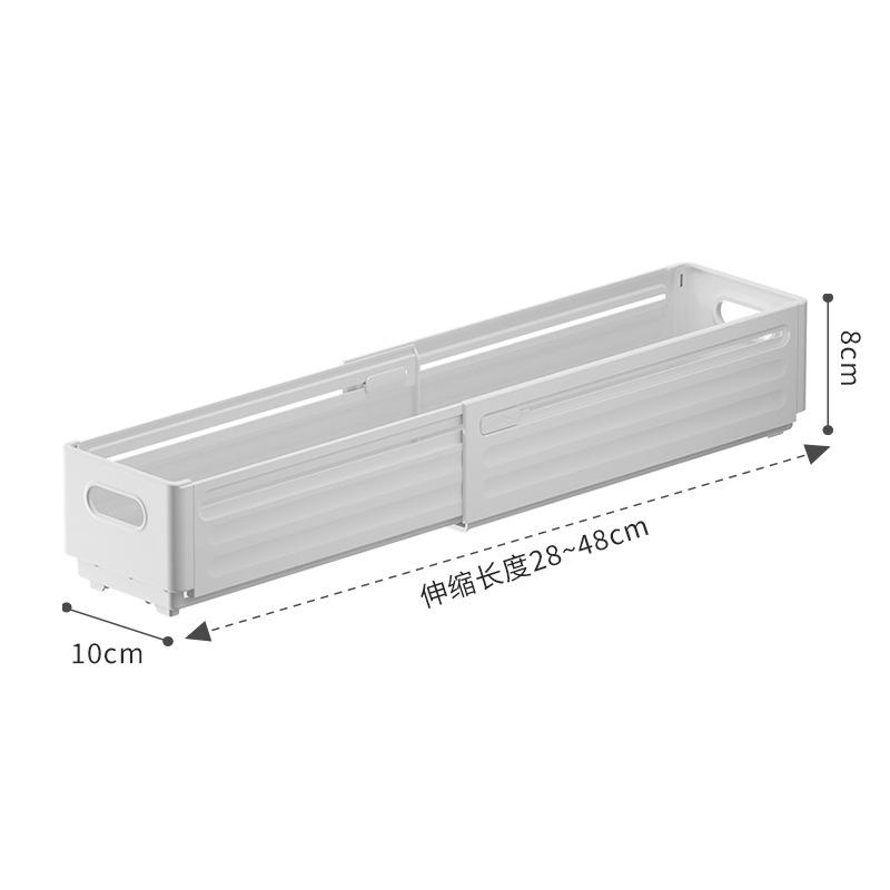Retractable Right Angle Deep Drawer Snack Divider and Organizer.