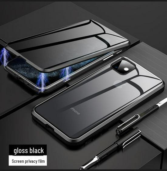 "Custodia Magnetica in Vetro Anti-Spionaggio per iPhone 12-16 Pro Max"