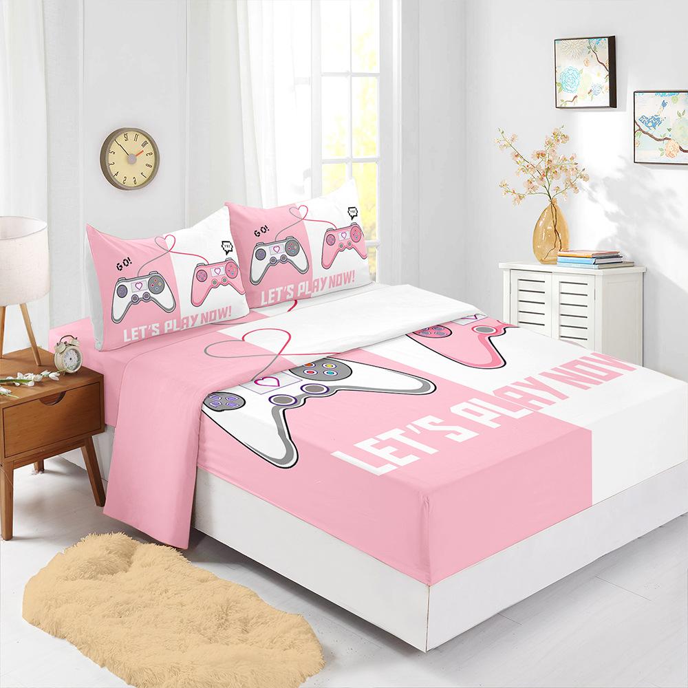 Four-Piece Mattress Digital Printing Gamepad Mattress Protective Cover Bedding