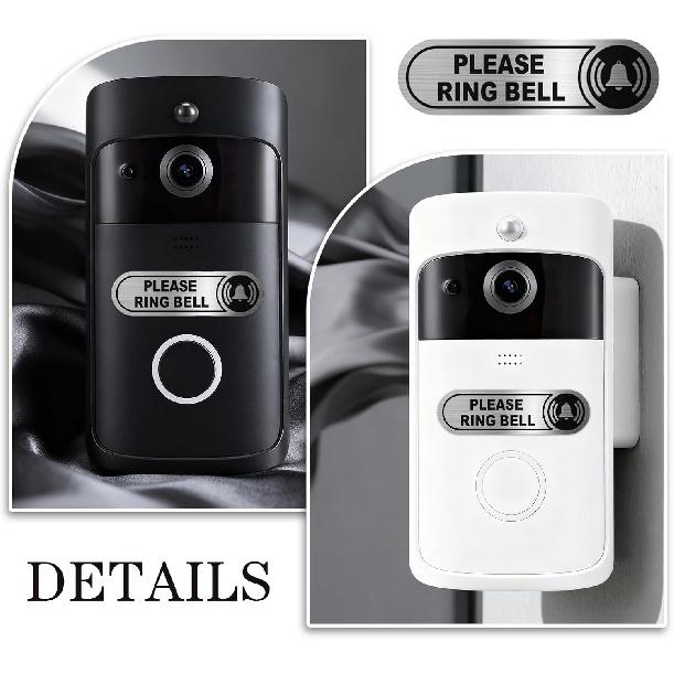 16pcs Doorbell Sign, 4 Sizes Tiny Please Ring Bell Sticker, Small Ring Bell Sign for Doorbell, 0.6in