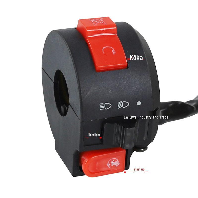 Off-road Motorcycle ATV Beach Buggy 3-Function Start/Stop/Turn Switch with 8-Wire Female Connector for 50-125cc.