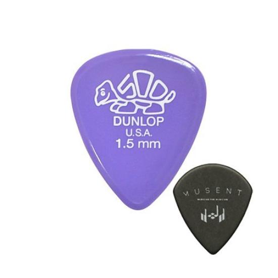

Jim Dunlop Delrin Picks (12-Pack) - Includes 1.50mm Jim Dunlop Delrin Picks and Musent Custom Players Picks 41B150-LAV-12P