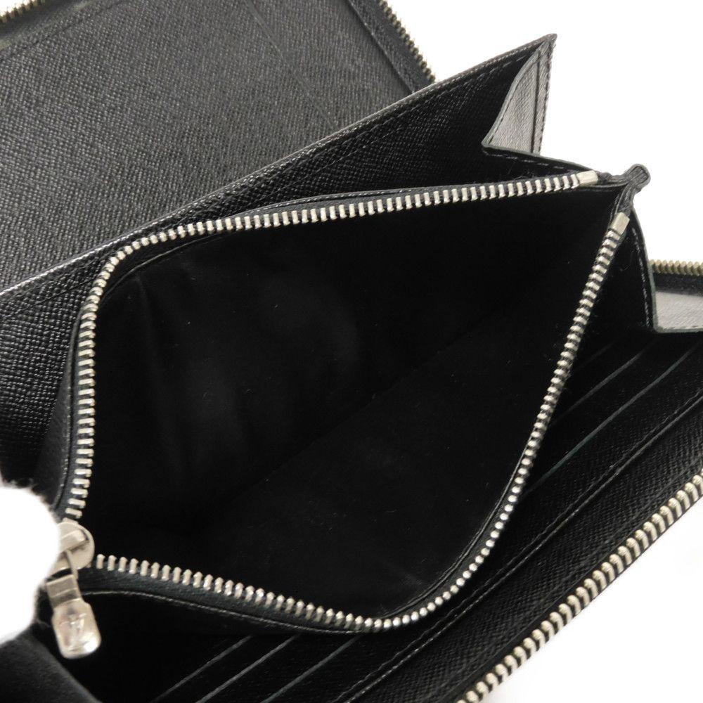 Used 12564 Zippy Organizer N63077 7940 Old Model Logo Black Gray Zip Around Damier Graphite Noir Men's from Japan