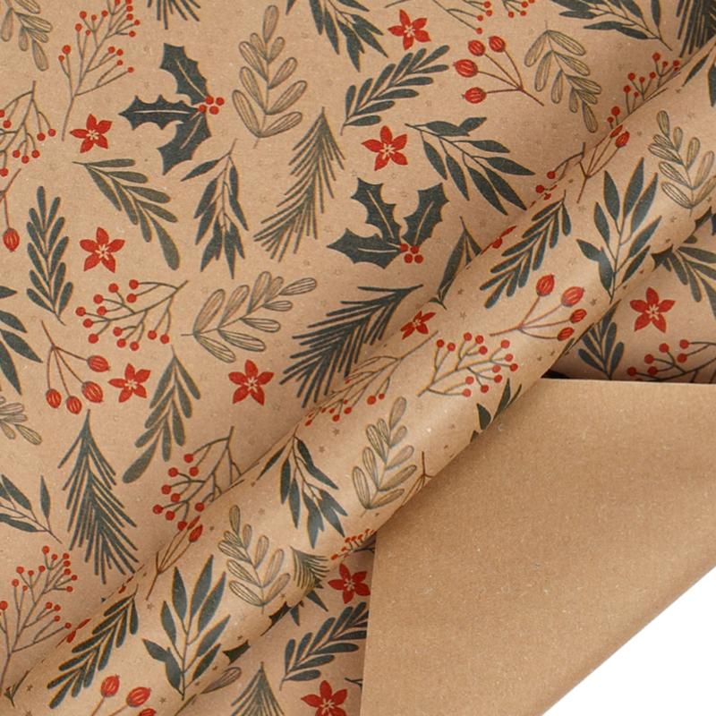 Christmas Gift Wrapping Paper Kawaii Cute Reindeer Wrapping Paper Kraft Paper Xmas Party Favors Decoration Handmade Gifts