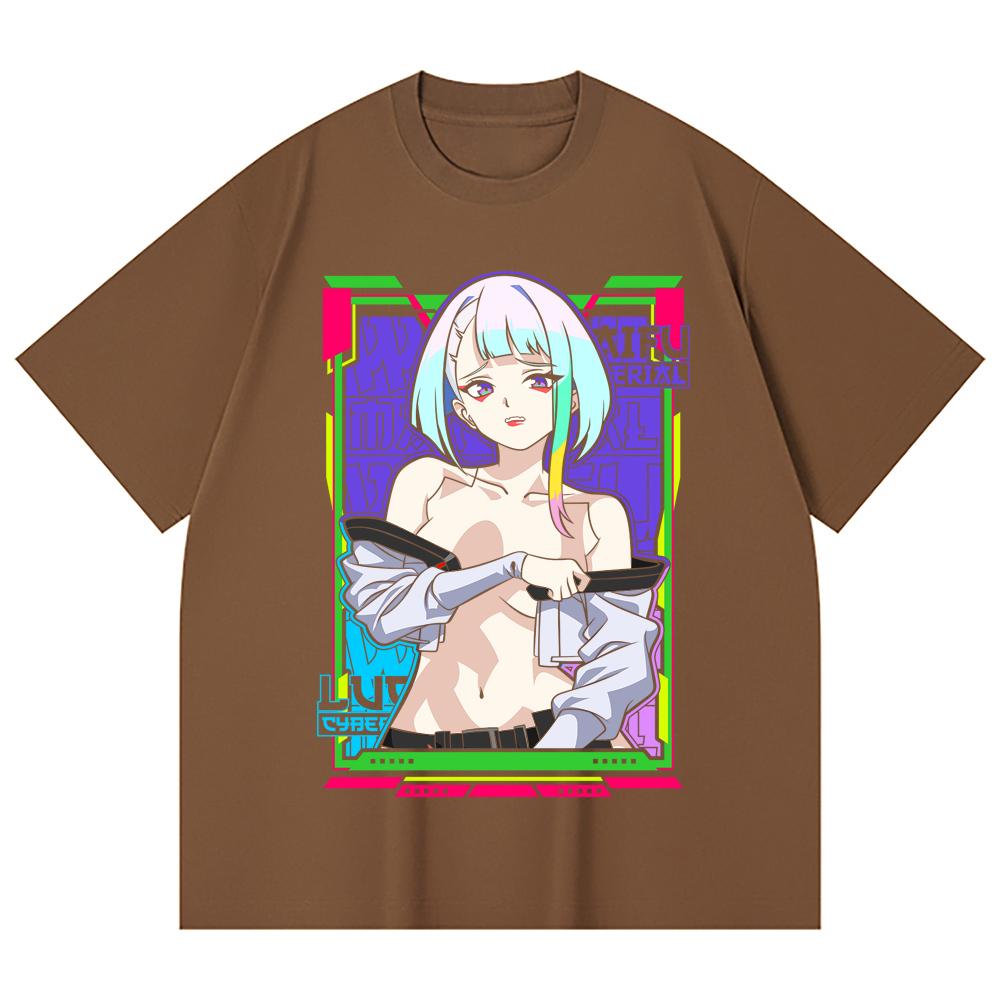 230 Gsm 100% Cotton Cyberpunk V11 Lucy Waifu Print Unisex Heavy Cotton T Shirt