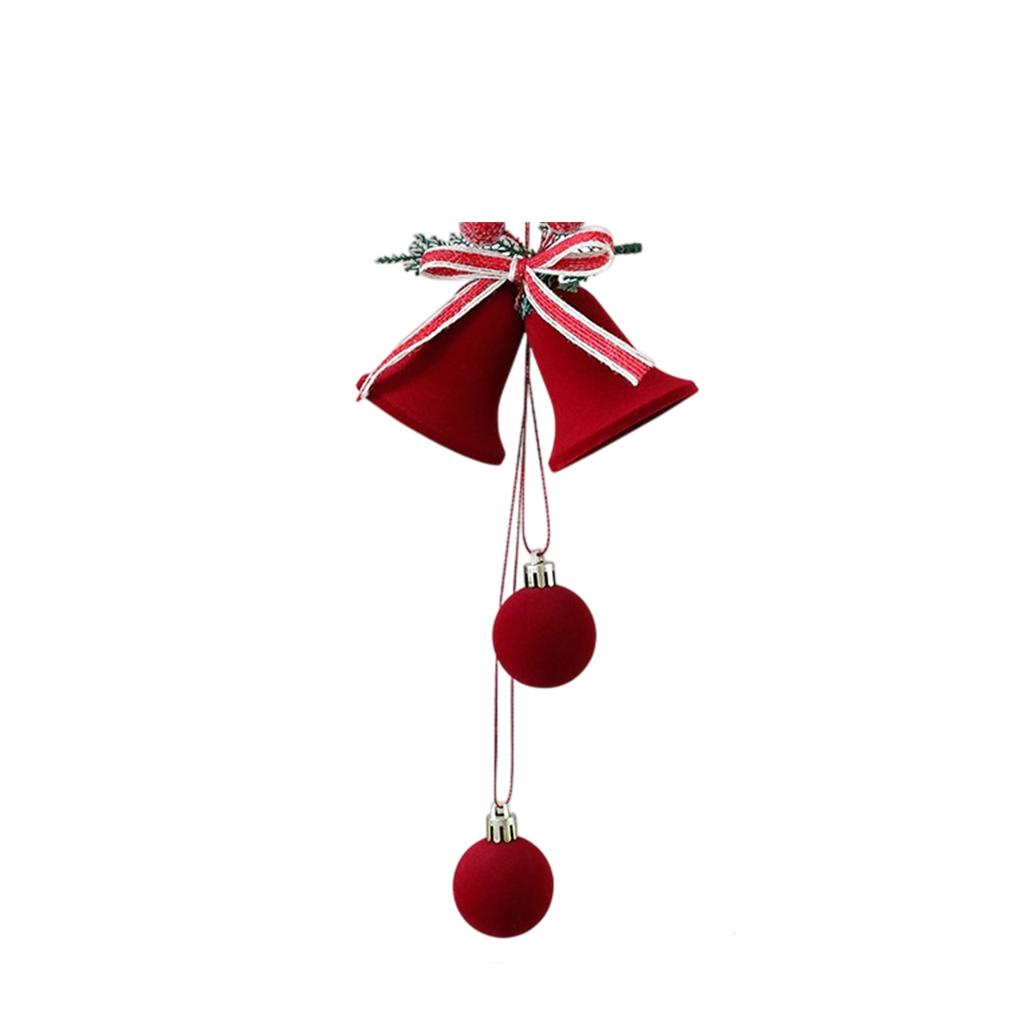 Nordic Flocked Bells Christmas Ornament Christmas Ball Hanging Pendant Christmas Tree Decorations for Home Decoration