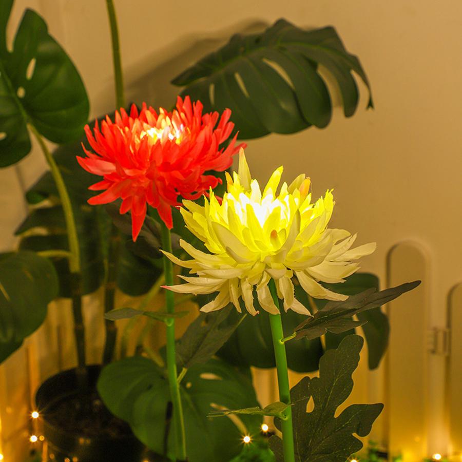 LED Solar Kugel Chrysanthemen Lampe Außen Rasenlampe Wasserdicht Camping Festival Lampe Garten Steckerlampe