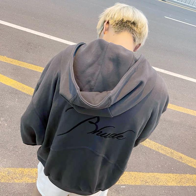 

LLIT RHUDE Capsule Retro Bullet Head Zipper Jacket Cardigan Hoodie для мужчин и женщин S