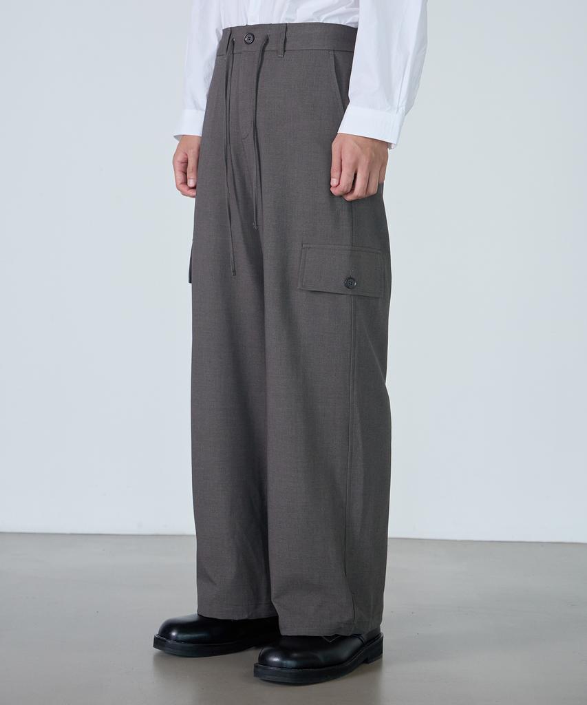 Tonilolenseu Wool Wide Cargo Pants Brown