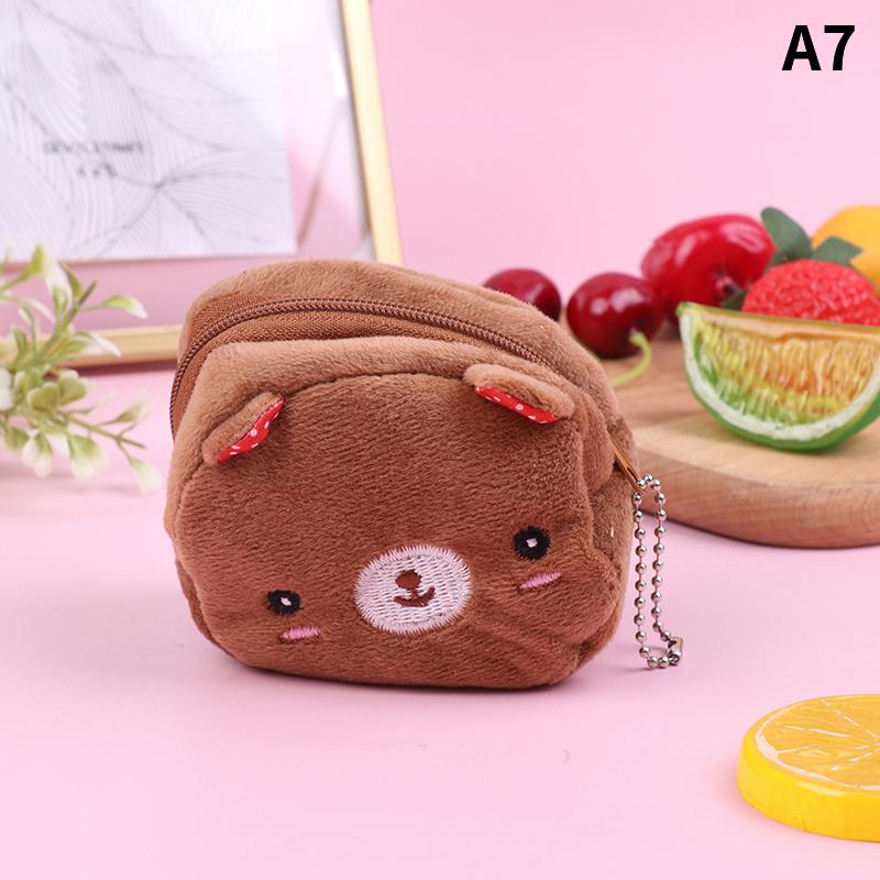 Coin Purse Cartoon Zipper Plush Three-Dimensional Coin Purse Wallet Key Holder