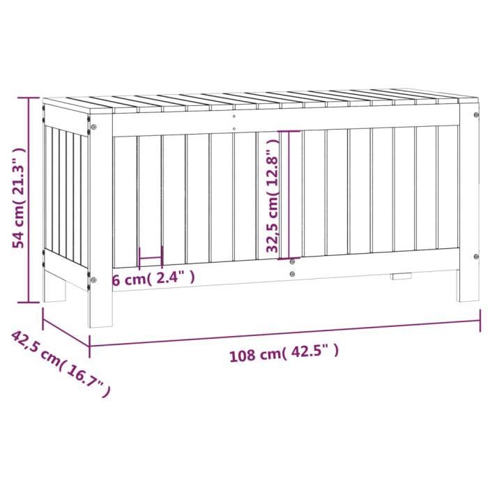 VidaXL Boîte de rangement de jardin Marron miel 108x42,5x54cm Bois pin 823832