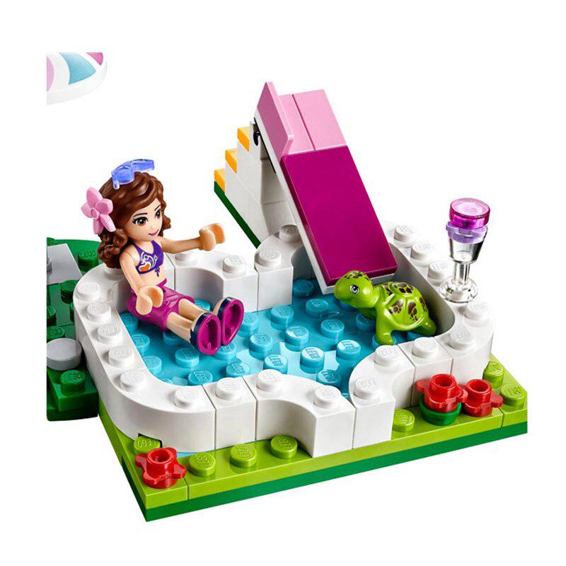 Girl Friends Series Summer Pool Vacation 85 Pieces of Building Blocks Children's Toys