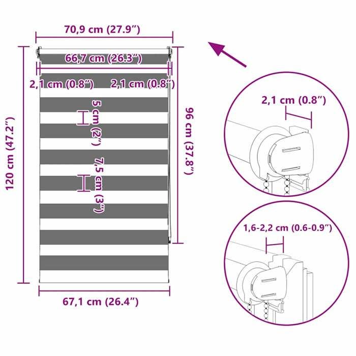 VidaXL Store Enrouleur Tamisant 70x120 cm Blanc Fenêtre Chambre à Coucher 240194