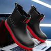 Fashion Men's Short-Tube Non-Slip Rain Boots Fashionable Low-Top Water Shoes, Pvc One-Time Molded Rain Boots, Pastoral Labor Waterproof
