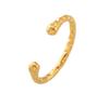 European American INS Style Irregular Hammered Texture Bracelet, 18k Gold-Plated Titanium Steel, Simple Retro Design.