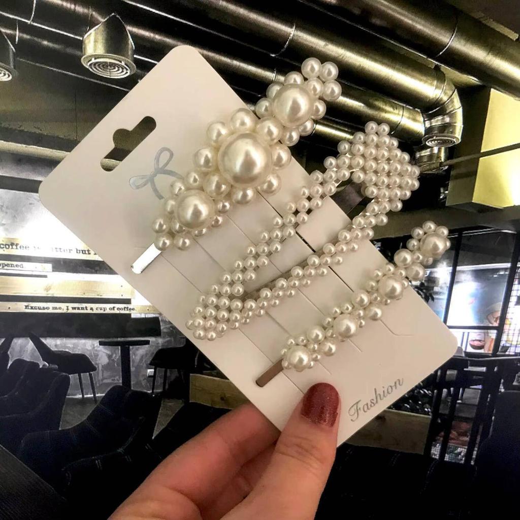 1Set Women Girls Elegant Pearls Hair Clips Sweet Headwear Hair Ornament Hairpins Barrettes Hairgrip Hair Accessories