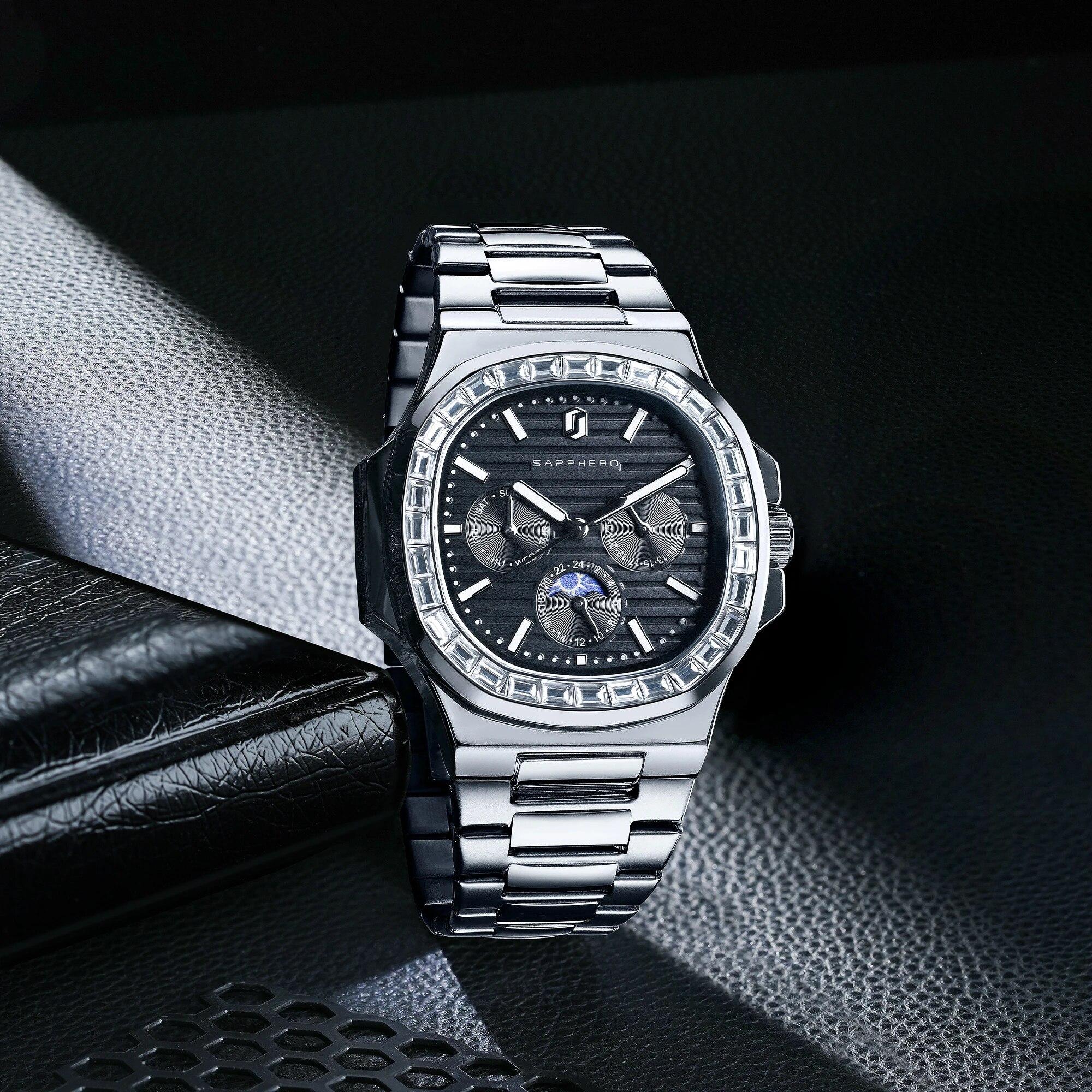 SAPPHERO neue für männer uhren quarz uhren wasserdichte leuchtende