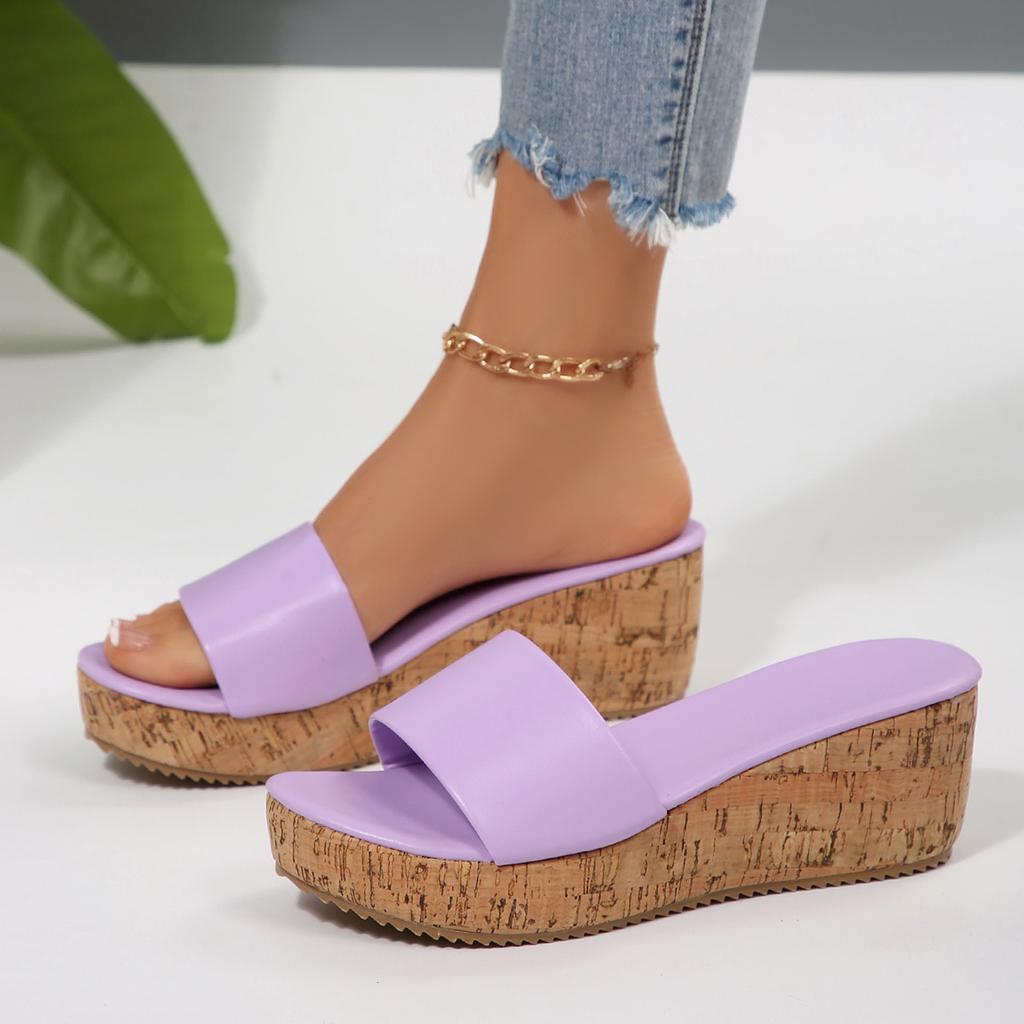 Fashion New Summer Woman Casual Platform Wedges Heels Slippers Fashion Open Toe Roman Women's Sandals Shoes Slides Mules