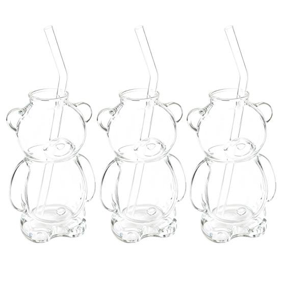 Cana de Sticlă în Formă de Urs de 12 oz Cană de Cafea Urs Drăguț Pahar Reutilizabil pentru Bere Vin Cocktail pentru Casă Bar Bucătărie Restaurant Petrecere