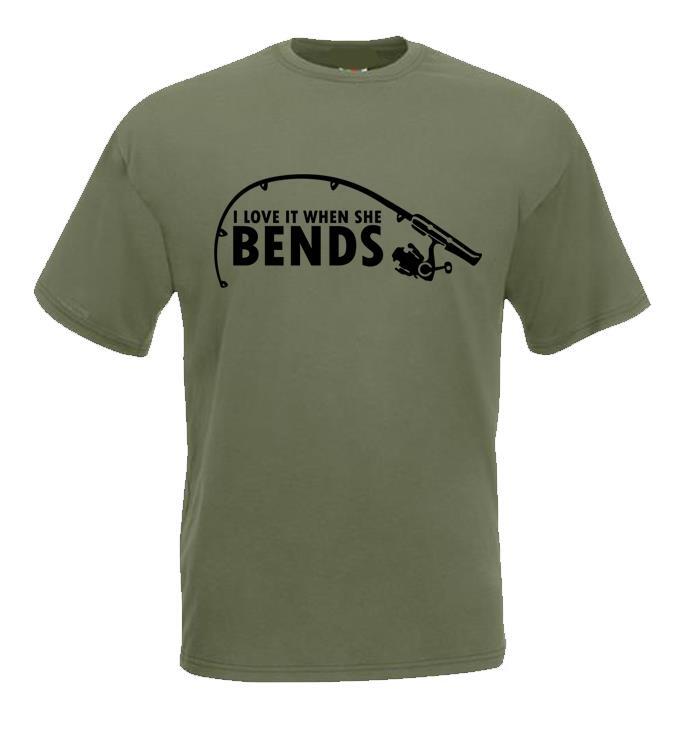 Adults I Love It When She Bends Funny Fishing Fisherunisex Rod Joke Unisex TShirt
